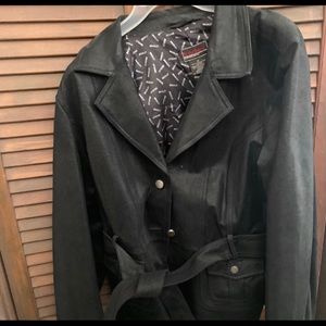 Drama filled leather jacket